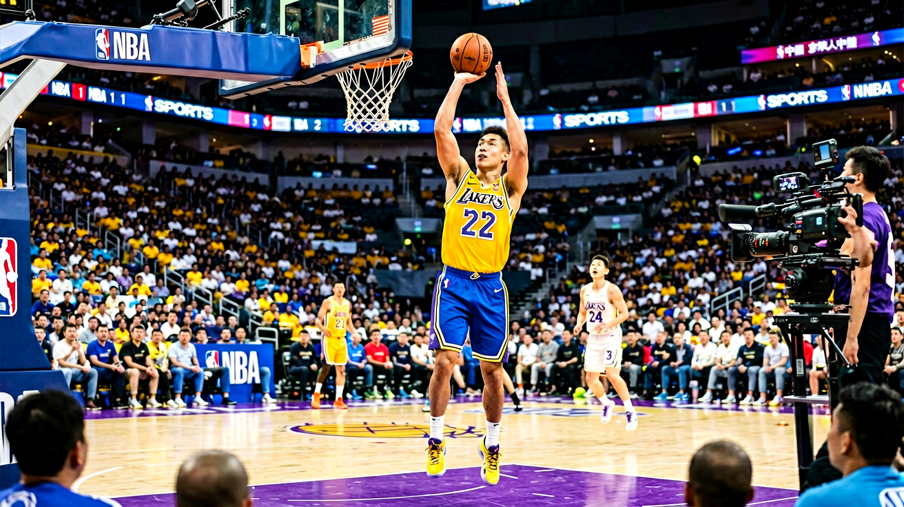 NBA篮球比赛现场,球员扣篮瞬间